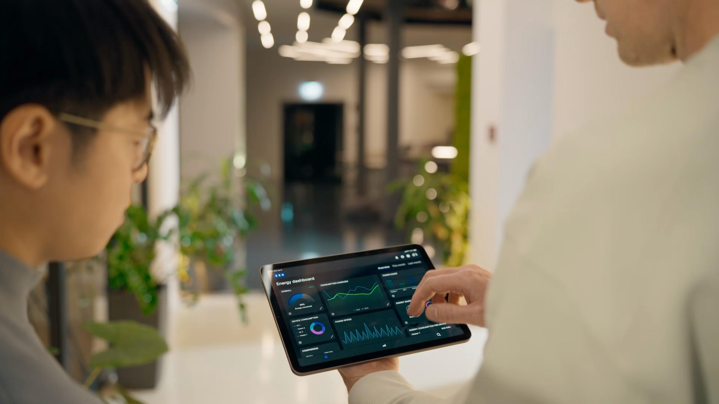 Tablet mit Dashboard App