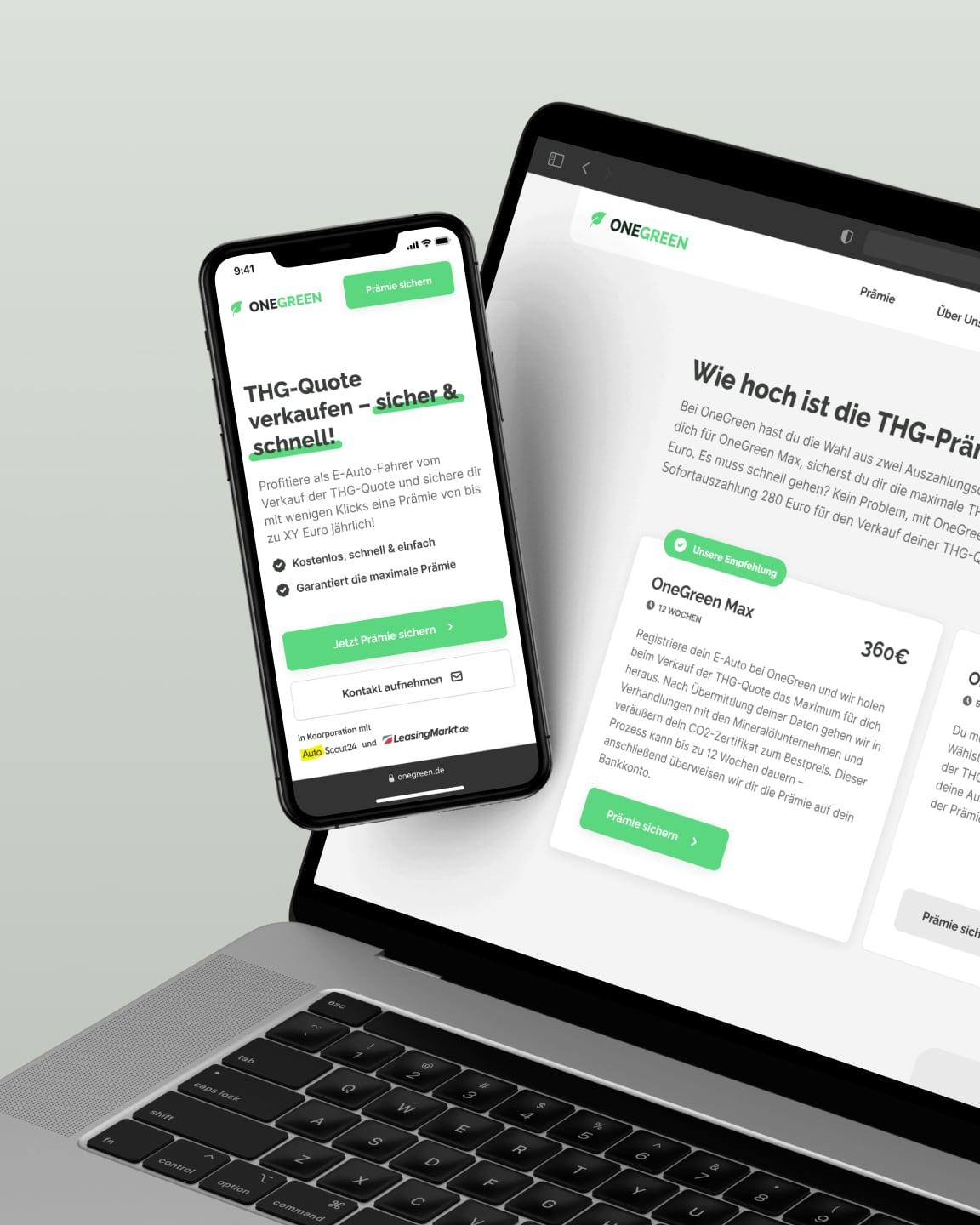 OneGreen Webseite