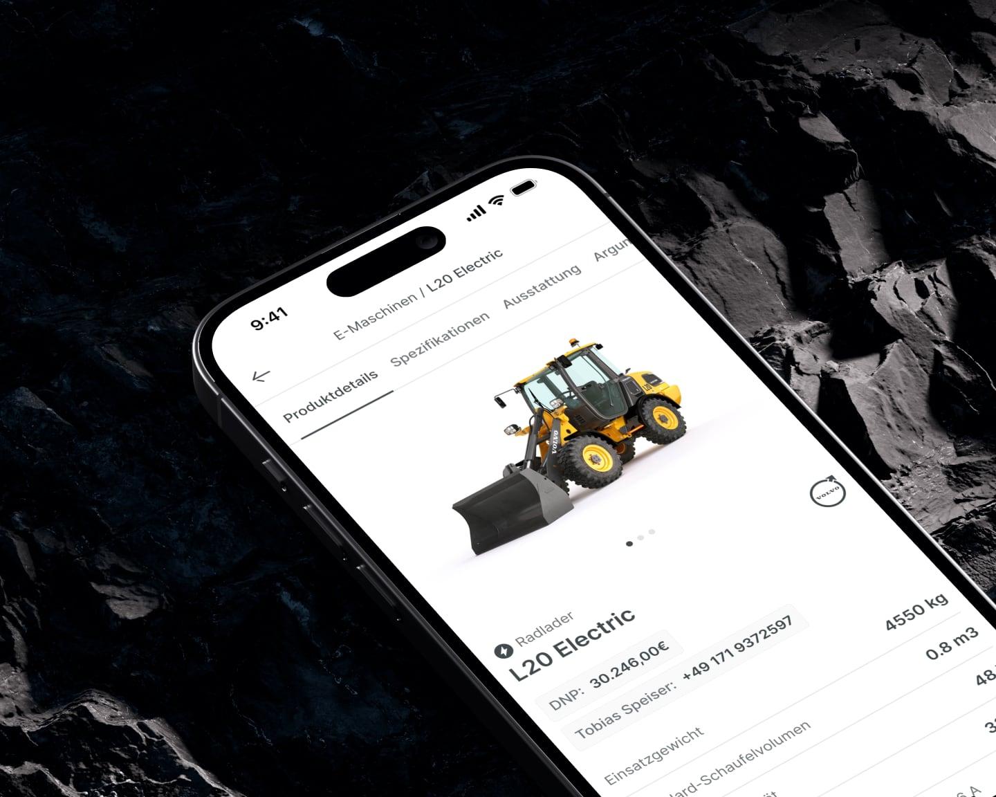 Swecon Sales Assistant running on iPhone