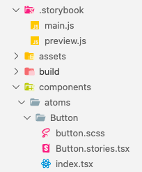 folder structure Storybook JS